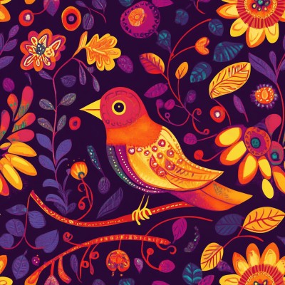 Russian Folk Birds Bed Sheets