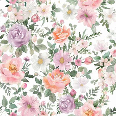 Blooming Flowers Duvet Cover