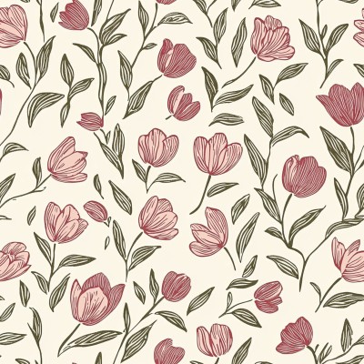 Japanese Woodblock Blossoms Duvet Cover