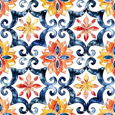 Moroccan Tile Patterns Duvet Cover