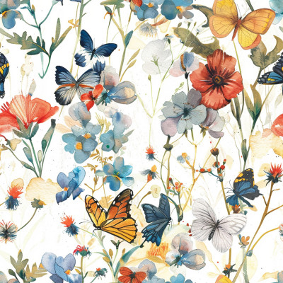 Butterflies in Bloom Duvet Cover