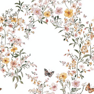 Floral Wreath Duvet Cover