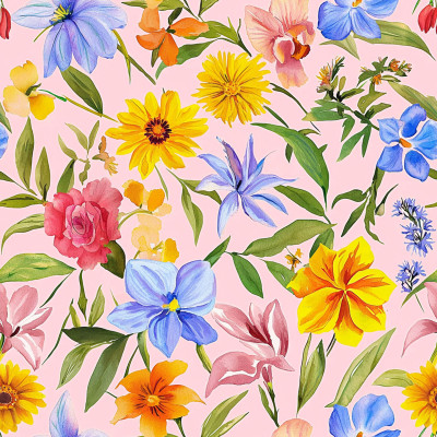 Wildflowers Watercolor Bed Sheets