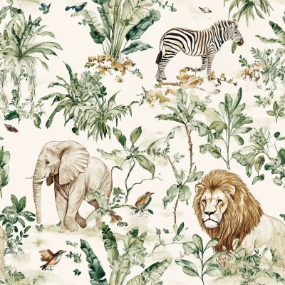 African Safari Bed Sheets | AI Watercolor Wilderness