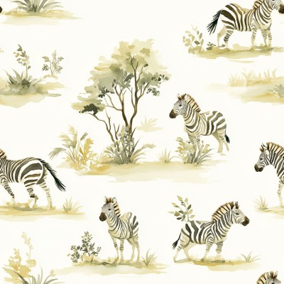 Monochrome Zebra Bed Sheets | AI Watercolor Elegance