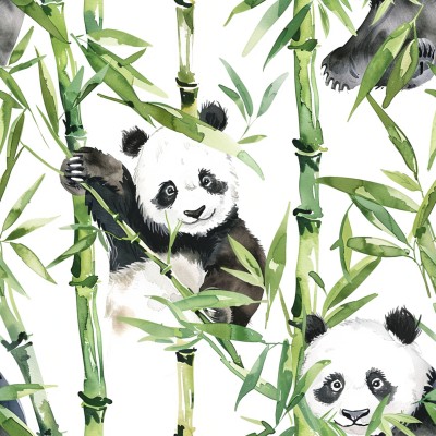 Bespoke Panda Bed Sheets | AI Watercolor Art + Free Edits