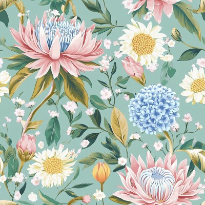 Waratah Flora Watercolor Bed Sheets