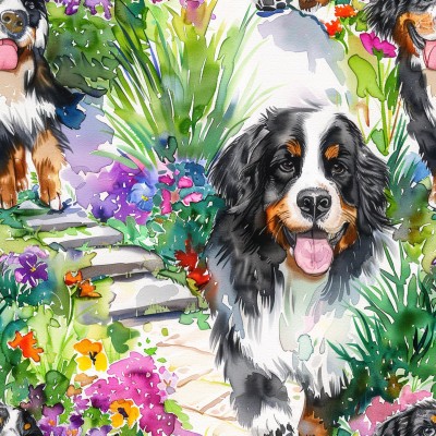 Tailored Bernese Bed Sheets | AI Watercolor Art + Free Edits