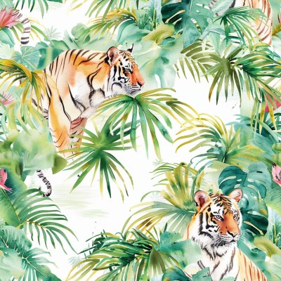 Bespoke Tiger Bed Sheets | AI Watercolor Art + Free Edits