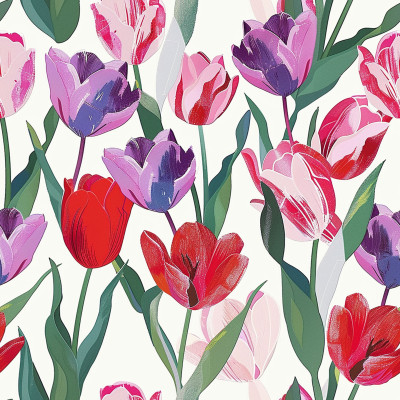 Tailored Tulip Bed Sheets | AI Watercolor Art + Free Edits