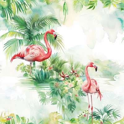 Bespoke Flamingo Bed Sheets | AI Watercolor Art + Free Edits