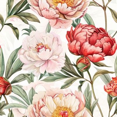 Tailored Peony Bed Sheets | AI Watercolor Art + Free Edits