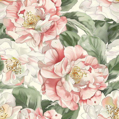 Bespoke Peony Bed Sheets | AI Watercolor Art + Free Pattern Scaling