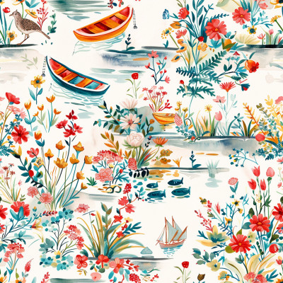 Bespoke Countryside Bed Sheets | AI Watercolor Art + Free Edits