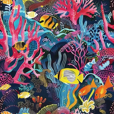 Custom Coral Reef Duvet | AI-Glow Watercolor Depths + Free Shipping