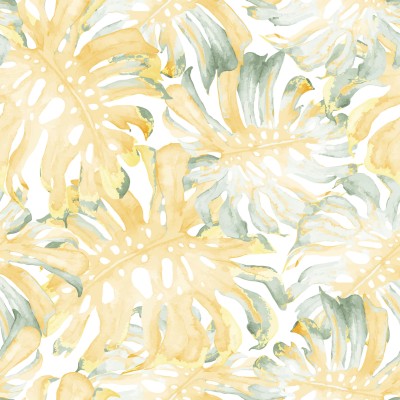 Yellow Monstera Bed Sheets