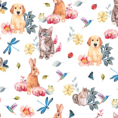 Watercolor Pets Bed Sheets
