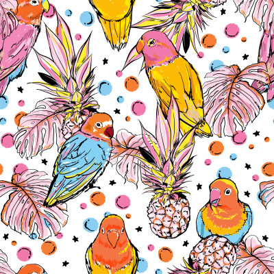 Fruitful Flock Duvet Cover