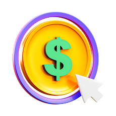 Dollar coin with cursor pointer